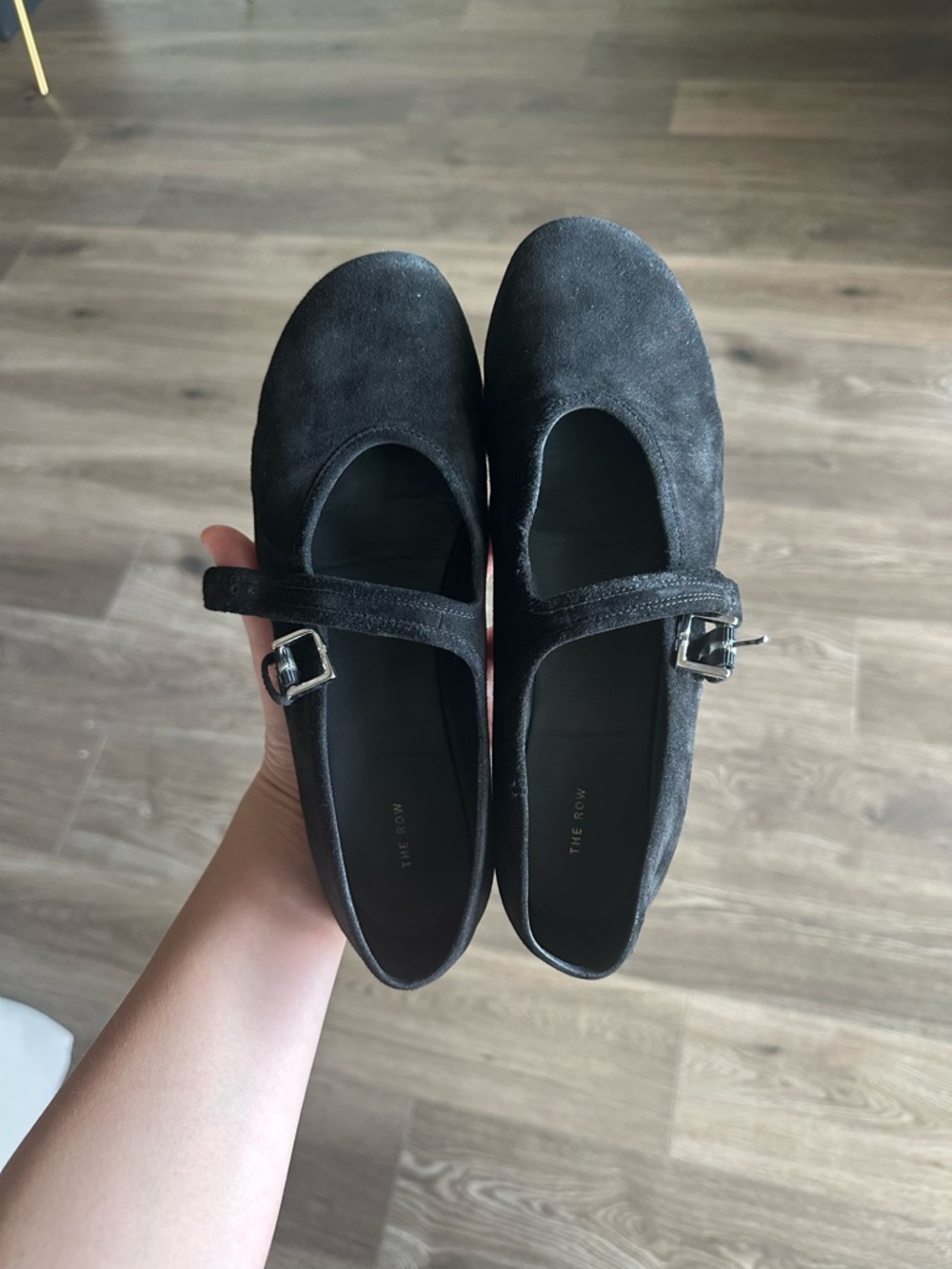The Row BOHEME Black Suede Mary Jane Flats - Picture 4 of 7